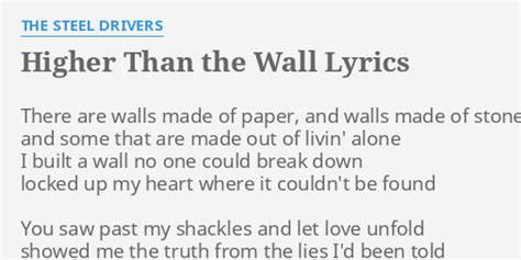 higher than the wall lyrics